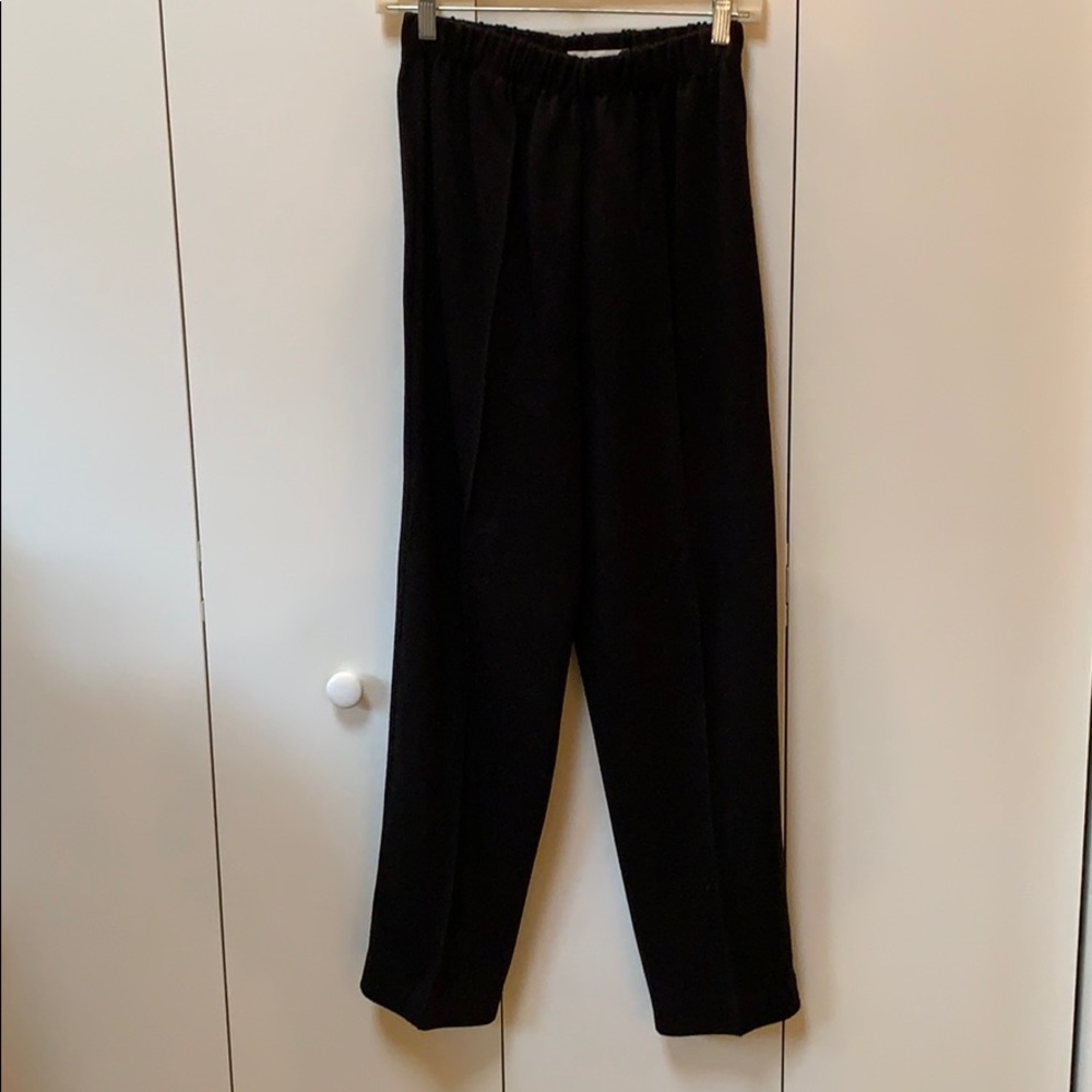 San Remo black knit elastic waist pants